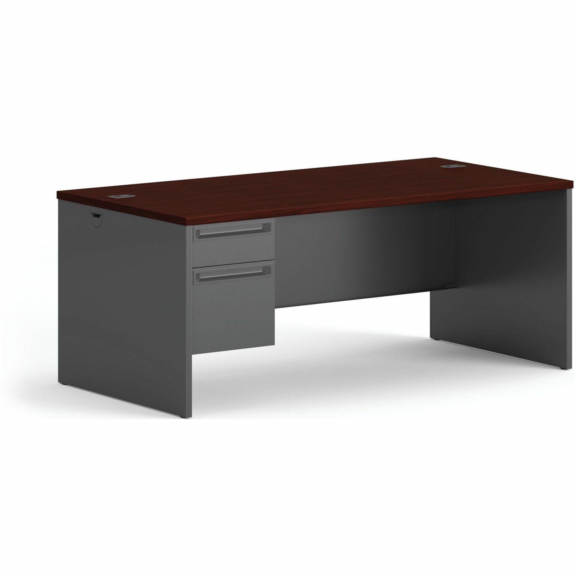 29.5" Height x 72" Width x 36" Depth - Total Drawer(s): 2Left Side - Waterfall Edge - Finish: Charcoal - 1 Each