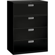 HON Brigade 600 H694 Lateral File - 53.3" Height x 42" Width x 18" Depth - Total Drawer(s): 4 - Finish: Black - 1 Each
