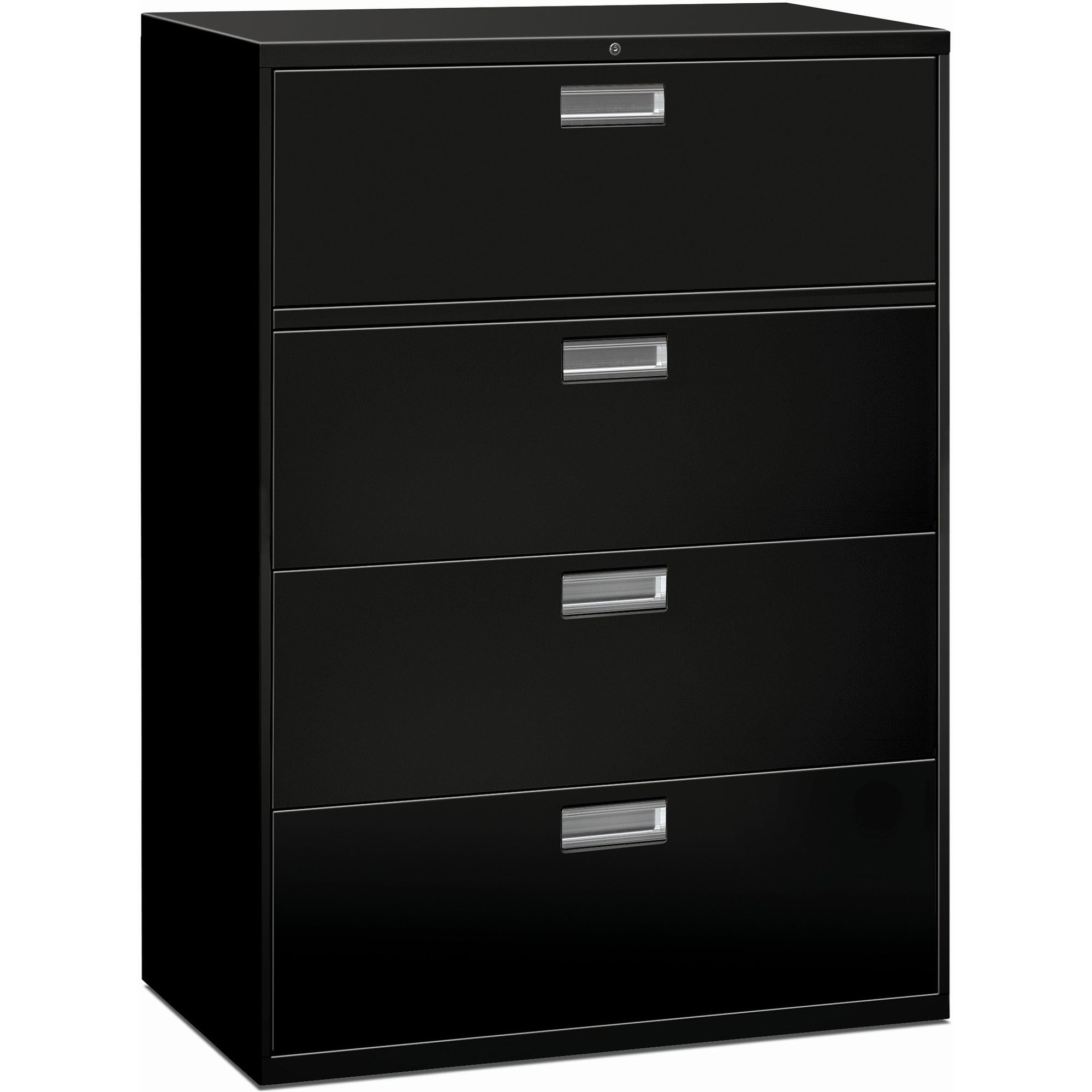 HON Brigade 600 H694 Lateral File - 53.3" Height x 42" Width x 18" Depth - Total Drawer(s): 4 - Finish: Black - 1 Each
