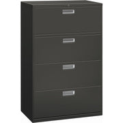 HON Brigade 600 H684 Lateral File - 53.3" Height x 36" Width x 18" Depth - Total Drawer(s): 4 - Finish: Charcoal - 1 Each