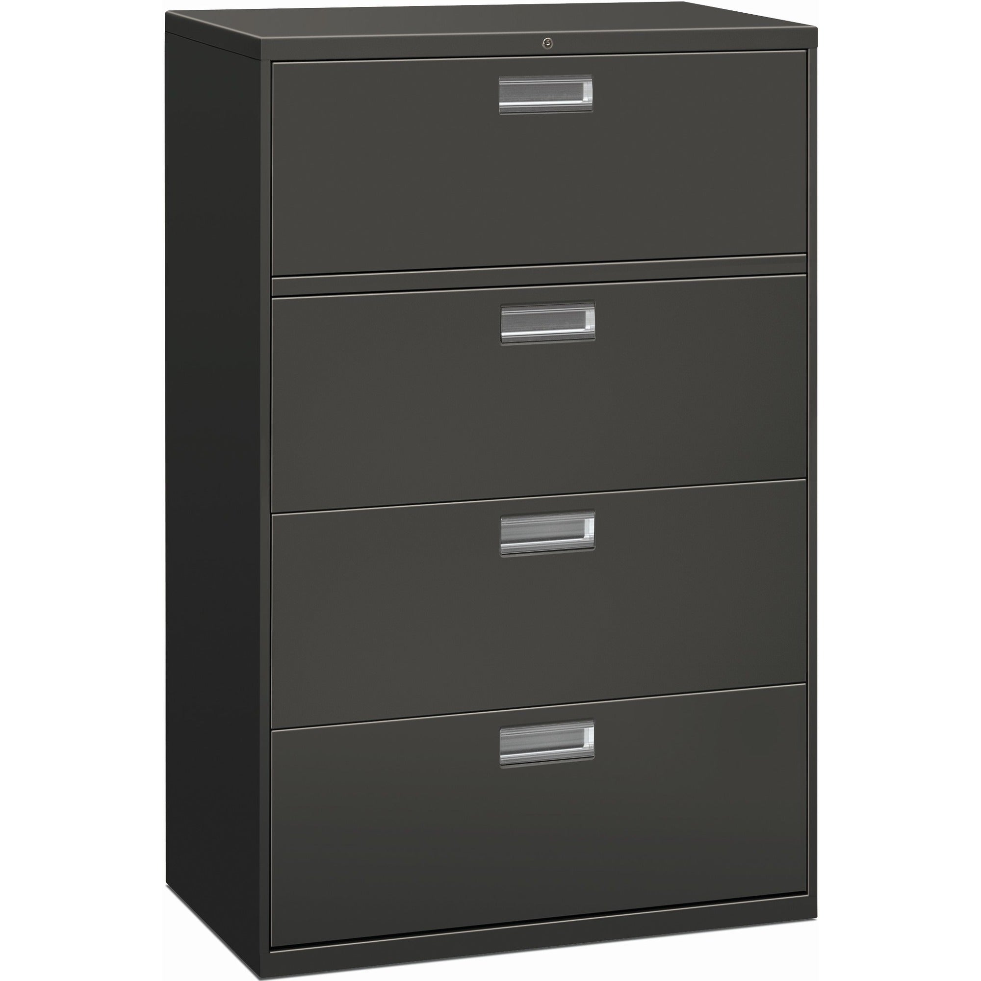 HON Brigade 600 H684 Lateral File - 53.3" Height x 36" Width x 18" Depth - Total Drawer(s): 4 - Finish: Charcoal - 1 Each