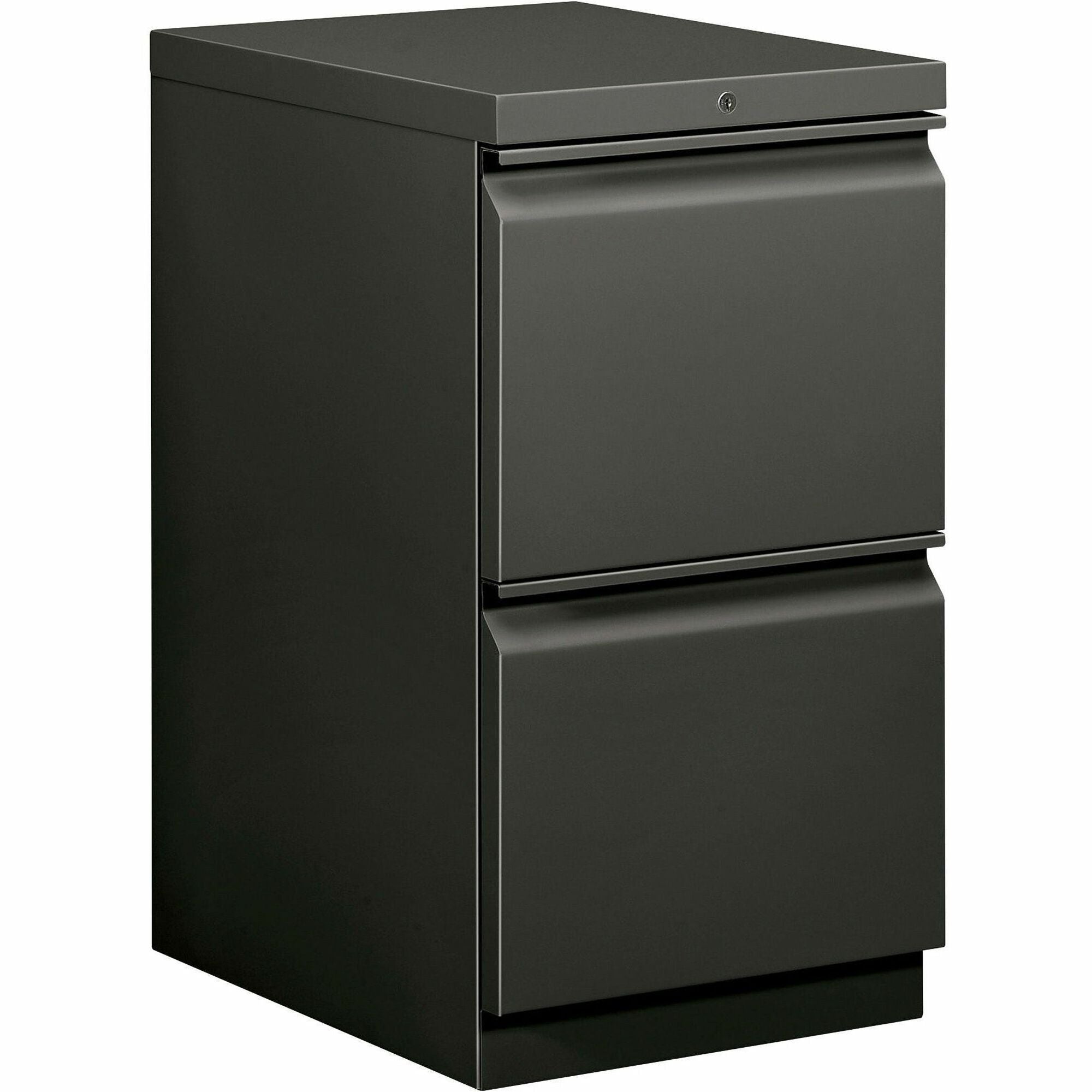 HON Brigade H33820R Pedestal - 28" Height x 15" Width x 19.9" Depth - Total Drawer(s): 2 - Finish: Charcoal - 1 Each