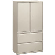 HON Brigade 800 H885LS Lateral File, Light Gray, 64.3"H x 36"W x 18"D, 2 Drawers, 3 Shelves, Lockable, Adjustable Shelves, Heavy Duty, 1 Each