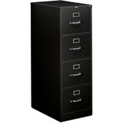 HON 310 H314C File Cabinet - 52" Height x 18.3" Width x 26.5" Depth - Total Drawer(s): 4 - Finish: Black - Lockable, Durable, Label Holder - For File, Office, File Folder, Desk - 1 Each