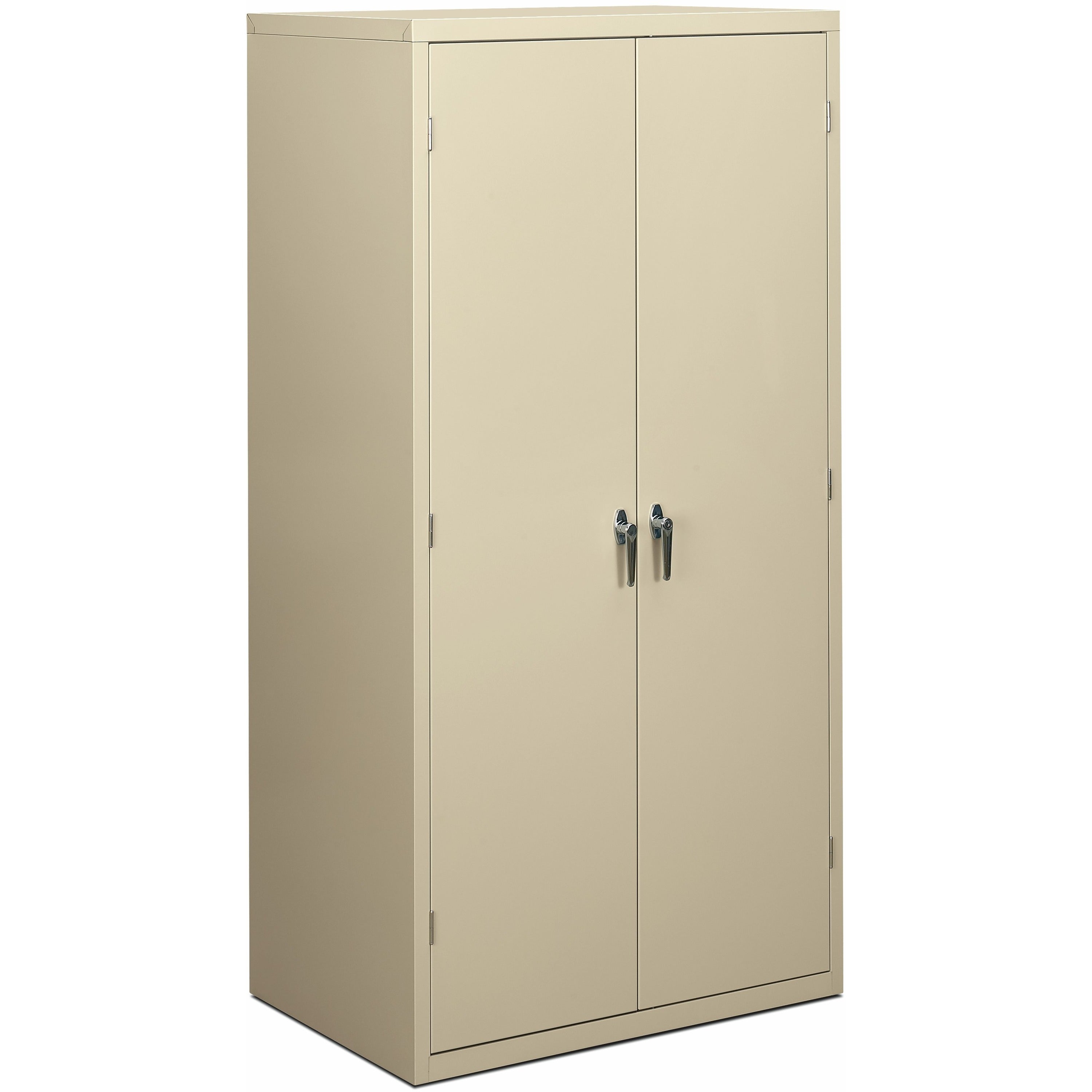 HON Brigade HSC2472 Storage Cabinet, 36"W x 24.1"D x 72"H, 5 Adjustable Shelves, Hinged Doors, Steel, Putty, 1 Each