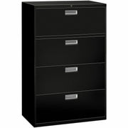 HON Brigade 600 H684 Lateral File - 53.3" Height x 36" Width x 19.3" Depth - Total Drawer(s): 4 - Finish: Black - 1 Each