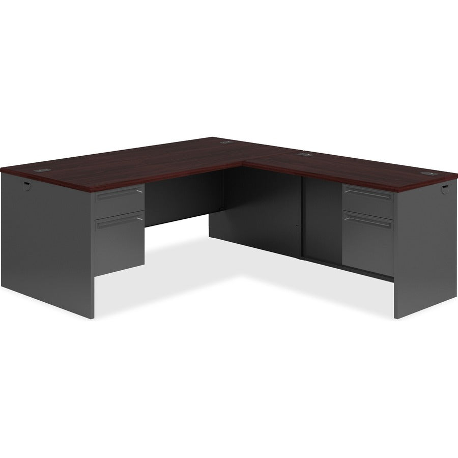 29.5" Height x 72" Width x 36" Depth - Total Drawer(s): 2Right Side - Waterfall Edge - Finish: Charcoal - 1 Each