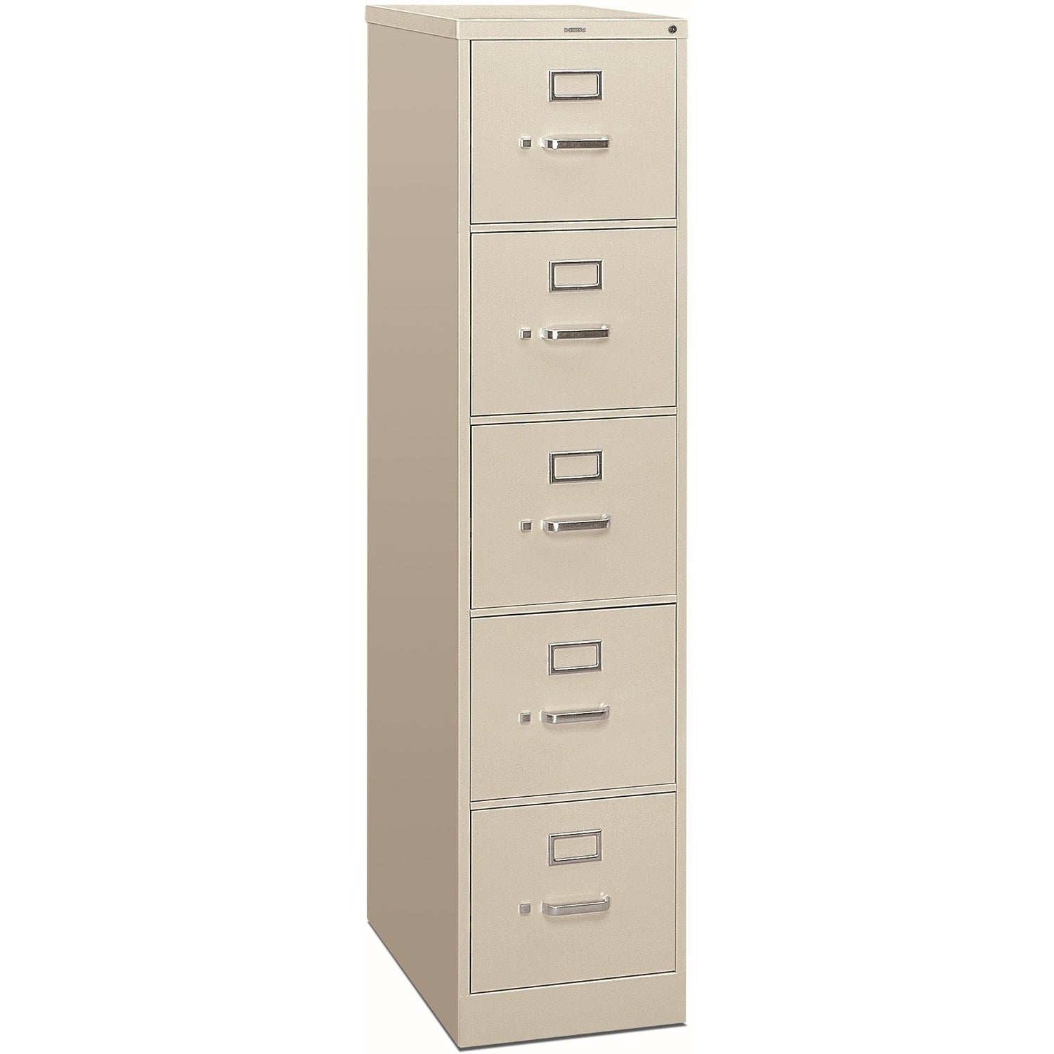 HON 310 H315 File Cabinet - 60" Height x 15" Width x 26.5" Depth - Total Drawer(s): 5 - Finish: Light Gray - 1 Each