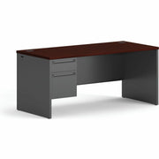 29.5" Height x 66" Width x 30" Depth - Total Drawer(s): 2Left Side - Waterfall Edge - Finish: Charcoal - 1 Each