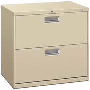 HON Brigade 600 H672 Lateral File - 28.4" Height x 30" Width x 18" Depth - Total Drawer(s): 2 - Finish: Putty - 1 Each