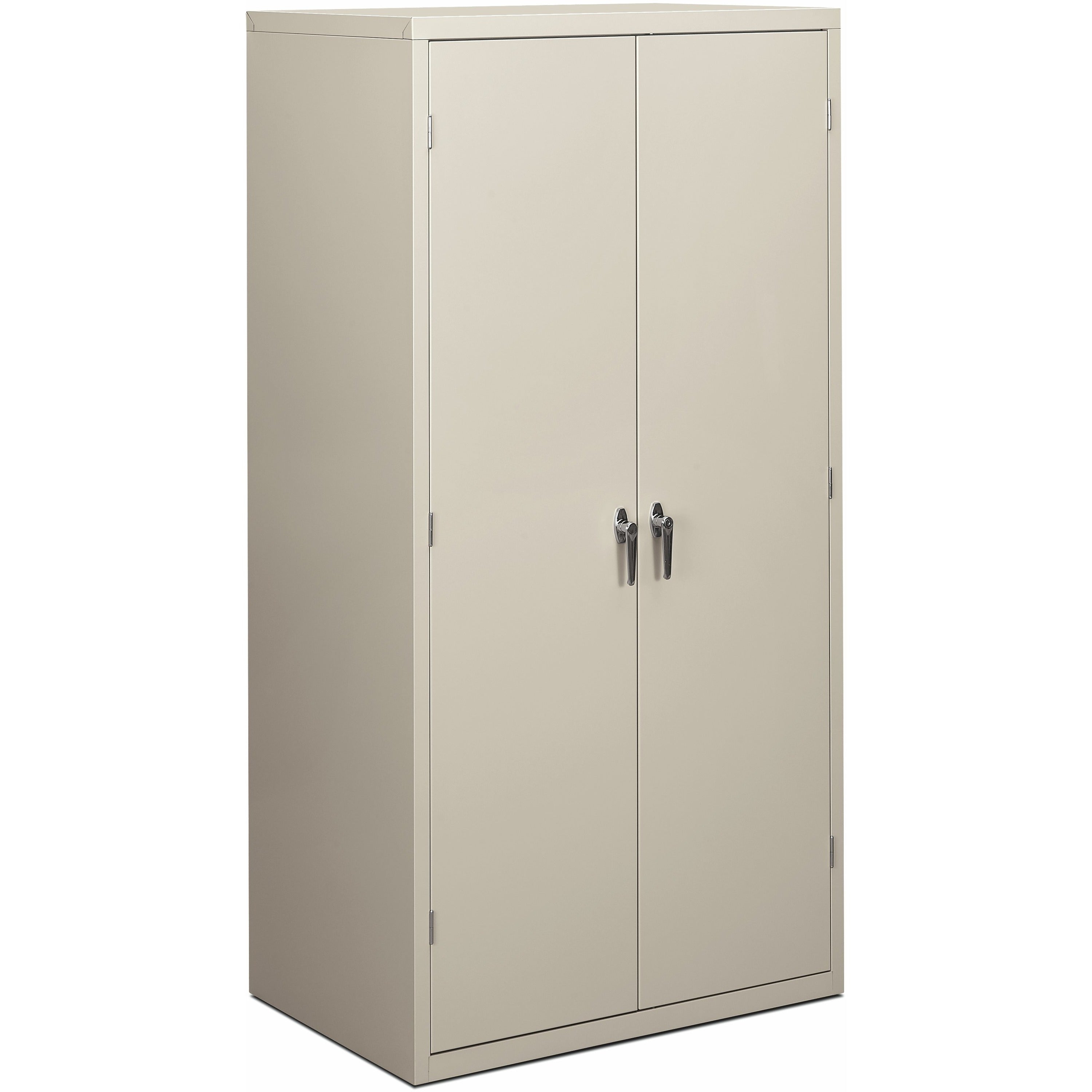 HON Brigade HSC2472 Storage Cabinet, 36"W x 24.1"D x 72"H, 5 Adjustable Shelves, Hinged Doors, 564.38 lb Capacity, Light Gray, Steel, 1 Each