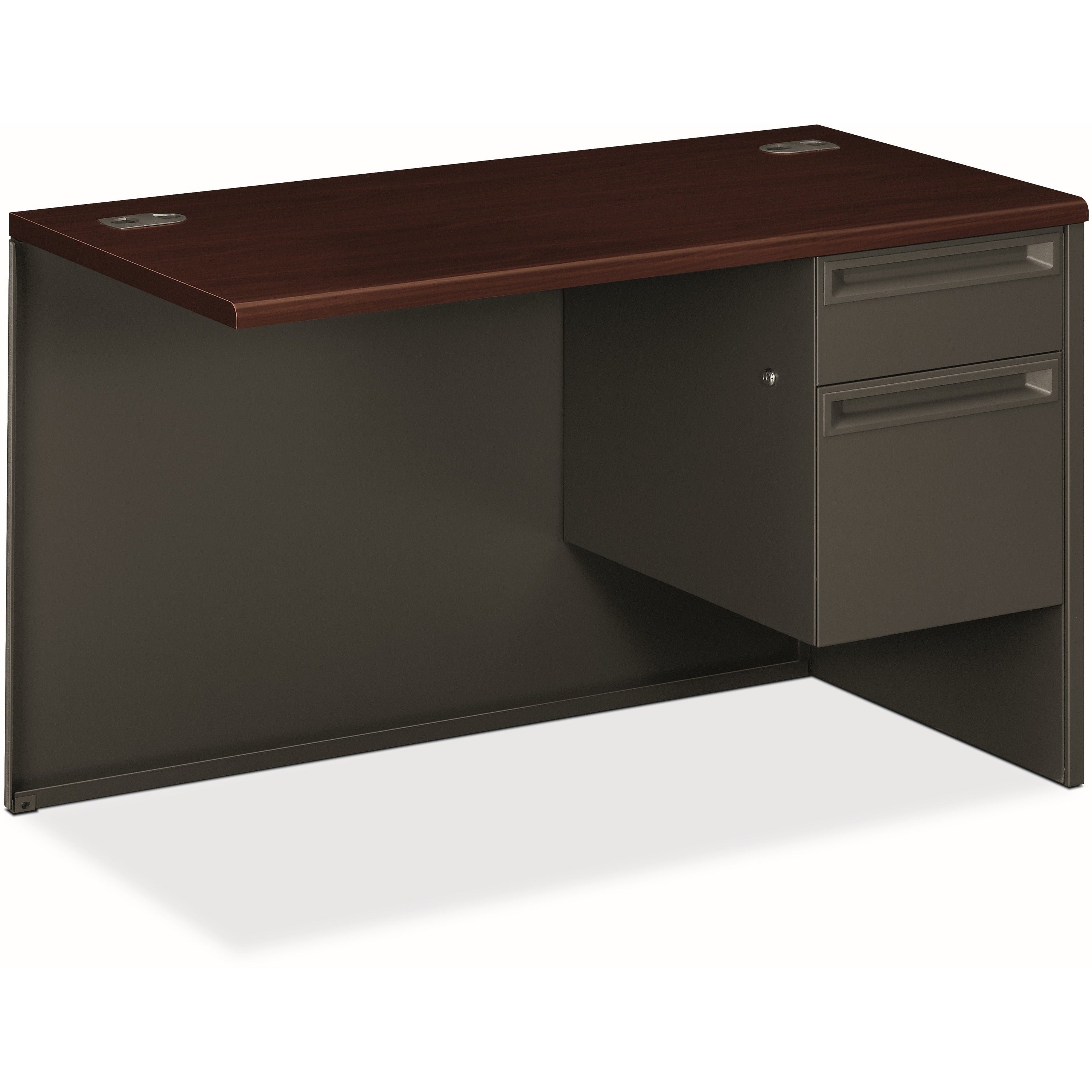 29.5" Height x 48" Width x 24" Depth - Total Drawer(s): 2 - Waterfall Edge - Finish: Charcoal - 1 Each