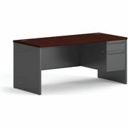 29.5" Height x 66" Width x 30" Depth - Total Drawer(s): 2Right Side - Waterfall Edge - Finish: Charcoal - 1 Each
