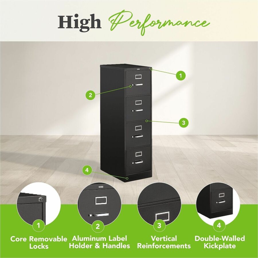 HON 510 H514 Vertical Column - 52" Height x 15" Width x 25" Depth - Total Drawer(s): 4 - Finish: Putty - 1 Each