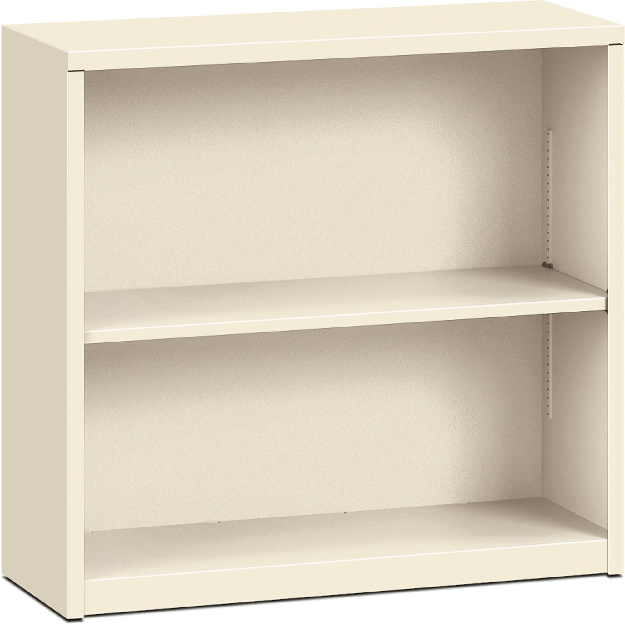 HON Brigade Steel Bookcase, 2 Shelves, 29"H x 34.5"W x 12.62"D, Steel, Putty Finish, 1 Each