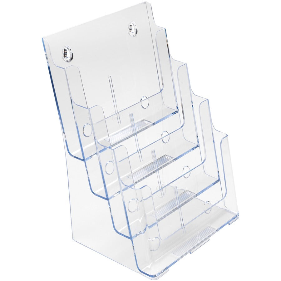 Deflecto Multi-Compartment DocuHolder - 920 x Sheet - 4 Compartment(s) - Compartment Size : 1.57" - 13.50" Height x 9.25" Width x 7" Depth - Desktop - Clear - Polystyrene - 1 Each