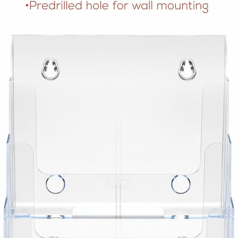 Deflecto Multi-Compartment DocuHolder - 920 x Sheet - 4 Compartment(s) - Compartment Size : 1.57" - 13.50" Height x 9.25" Width x 7" Depth - Desktop - Clear - Polystyrene - 1 Each