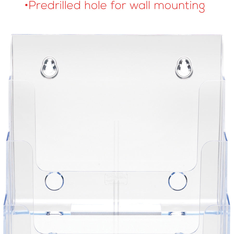 Deflecto Multi-Compartment DocuHolder - 920 x Sheet - 4 Compartment(s) - Compartment Size : 1.57" - 13.50" Height x 9.25" Width x 7" Depth - Desktop - Clear - Polystyrene - 1 Each