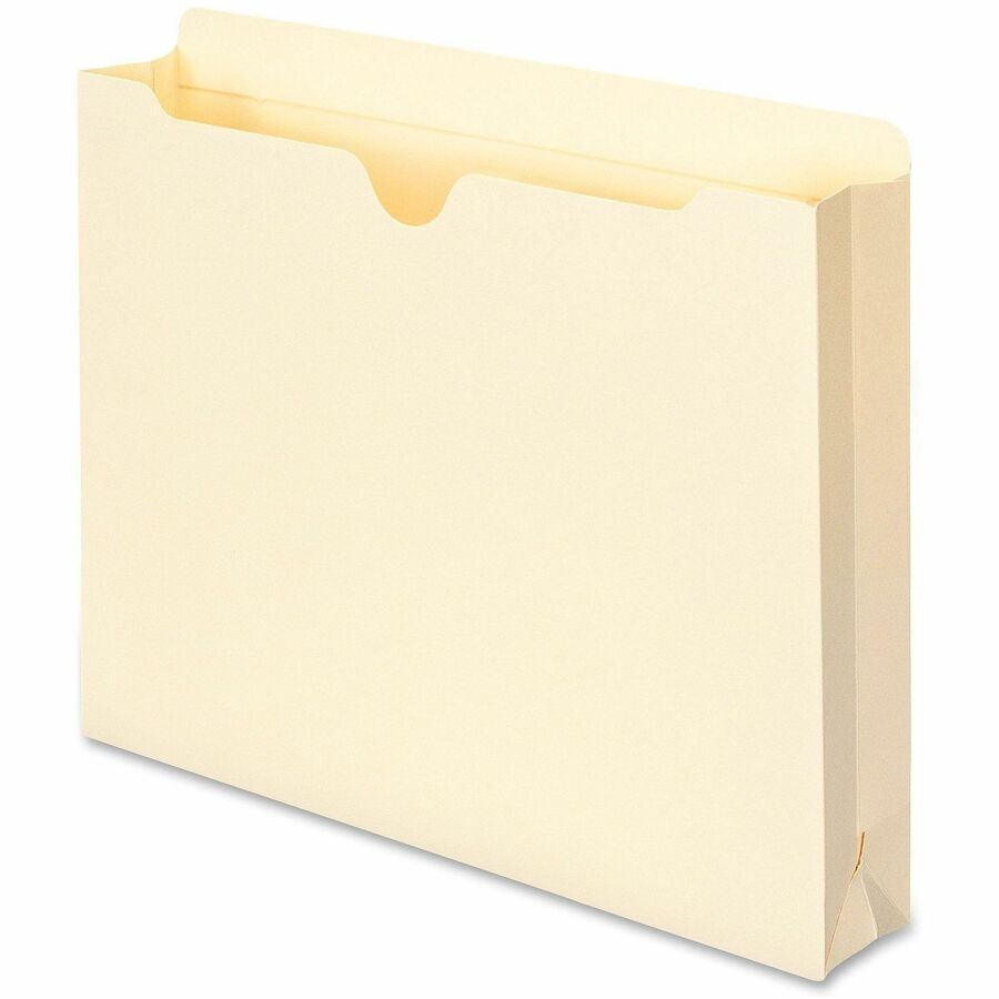 Smead Straight Tab Cut Letter Recycled File Jacket - 8 1/2" x 11" - 2" Expansion - Top Tab Location - 11 pt. - 2 Plys - Manila - Acid-free, Slip Resistant, Reinforced Tab - 100% Recycled - 50 / Box
