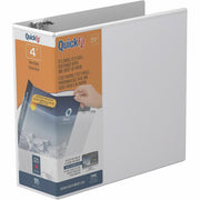 QuickFit View Binder, 3-Ring Binder, Angle D Ring, 4 Inch, White