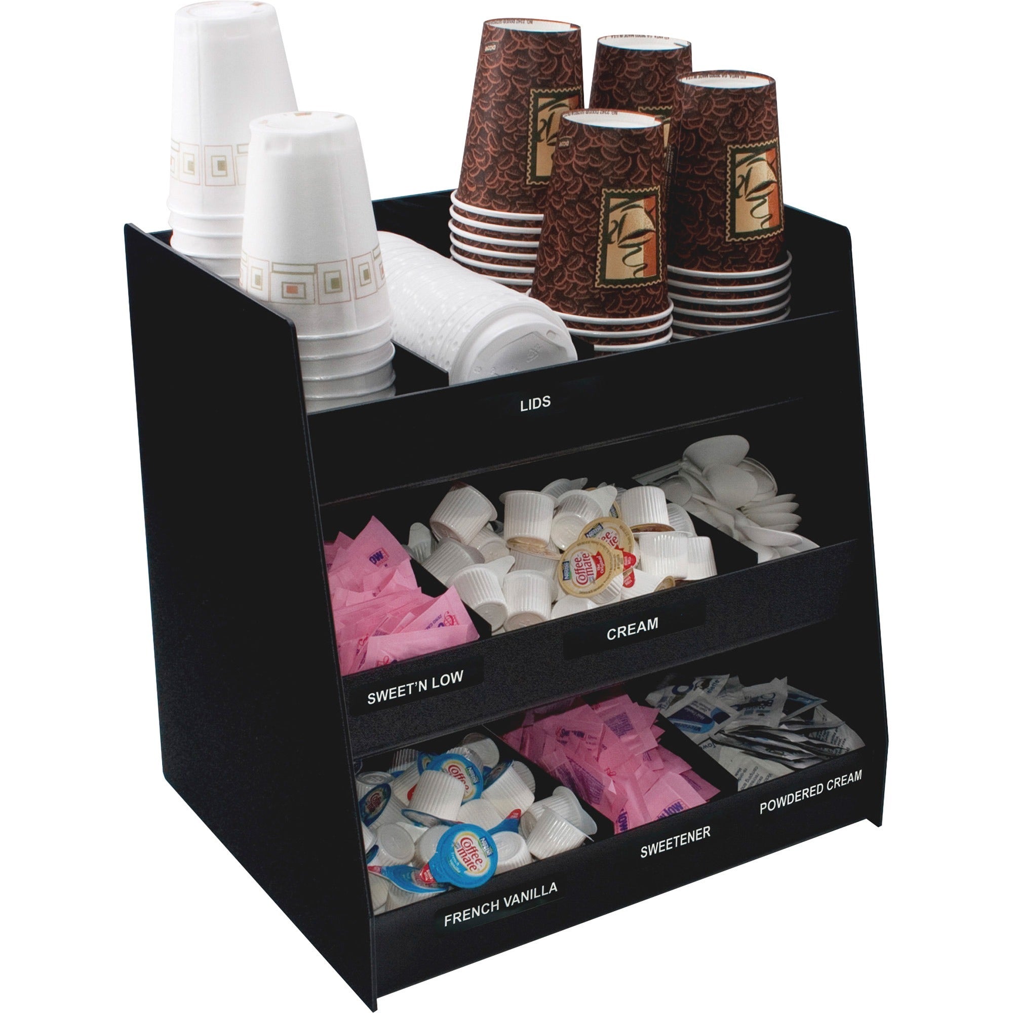 9 Compartment(s) - 15" Height x 14.50" Width x 11.75" Depth - Black - 1 Each