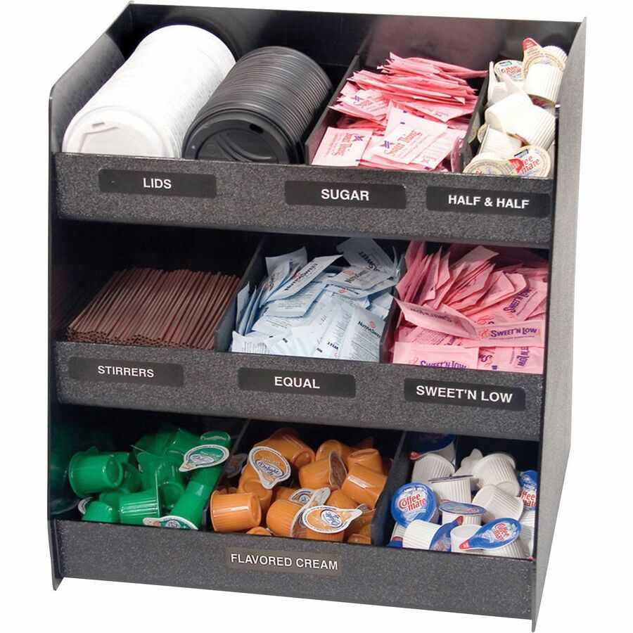 9 Compartment(s) - 15" Height x 14.50" Width x 11.75" Depth - Black - 1 Each