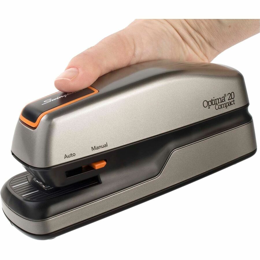 Staples Upto 20 Sheet of 20lb Paper - Holds Upto 105 Staple - Half Strip - Staple Size: 0.25" - 0.37" Throat Depth - 4 x AA Battery Included - Silver, Black - Plastic - 1 Each