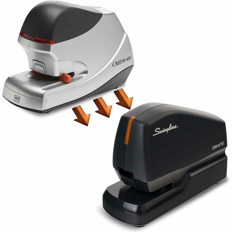 Staples Upto 50 Sheet of 20lb Paper - Holds Upto 210 Staple - Full Strip - Staple Size: 0.37" - 1.13" Throat Depth - Front Loading - Black - Plastic - 1 Each