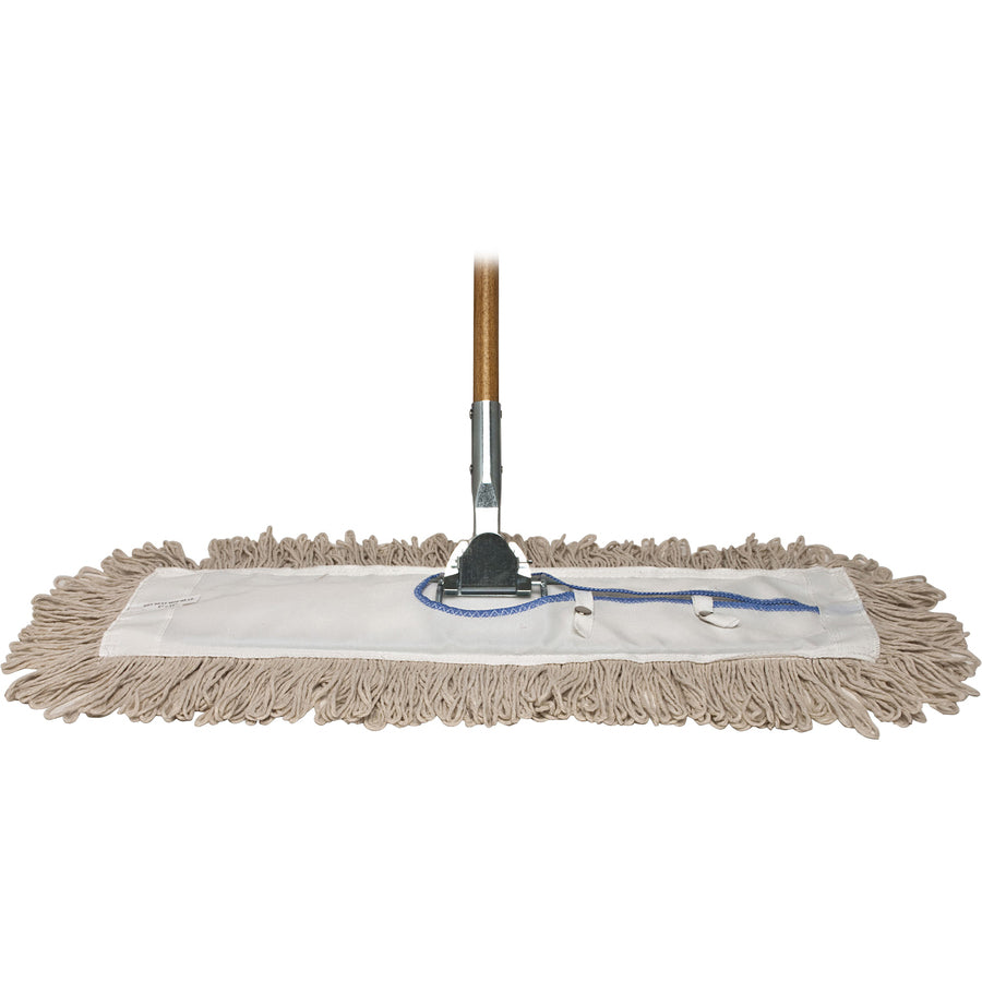 Genuine Joe Clip-On 24" Dust Mop Frame - 360&deg; Swivel, Rust Resistant, Chrome Plated, Reinforced - Stainless Steel - Steel - 1 Each
