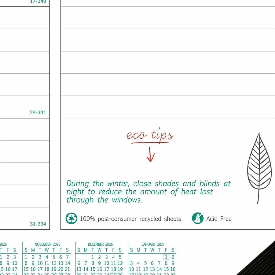 Monthly - 12 Month - January 2026 to December 2026 - 1 Month Single Page Layout - 22" x 17" Sheet Size - Desk Pad - Chipboard, Cardboard - Notepad, Reference Calendar - 1 Each