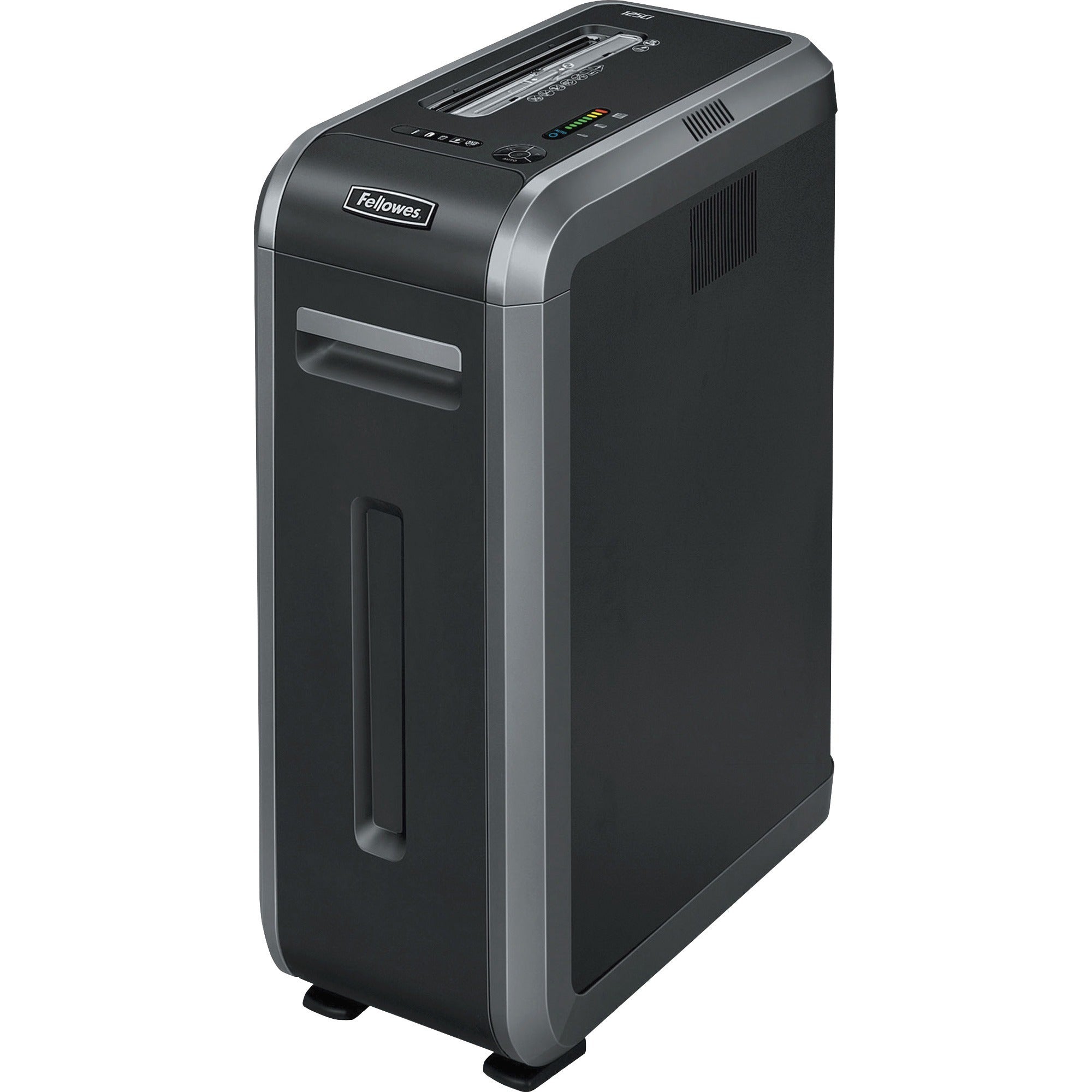 Continuous Shredder - Cross Cut - 20 Per Pass - for shredding Staples, Credit Card, CD, DVD, Paper Clip, Junk Mail, Paper - 0.156" x 1.500" Shred Size - P-4 - 16 ft/min - 9" Throat - 14 gal Wastebin Capacity - Black, Dark Silver