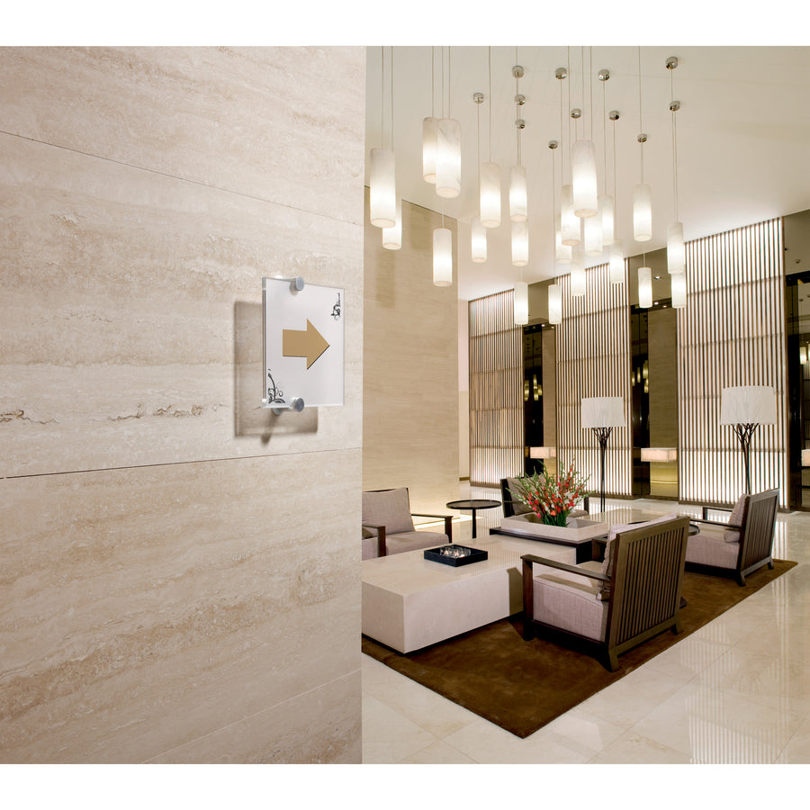DURABLE Crystal Standoff Interior Wall Sign - 5.9" Width x 5.9" Height x 0.9" Depth - Square Shape - Wall Mountable - Indoor - Acrylic - Clear - 1 Each