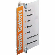 DURABLE Crystal Standoff Interior Wall Sign - 8.3" Width x 8.3" Height x 0.9" Depth - Square Shape - Wall Mountable - Indoor - Acrylic - Clear - 1 Each