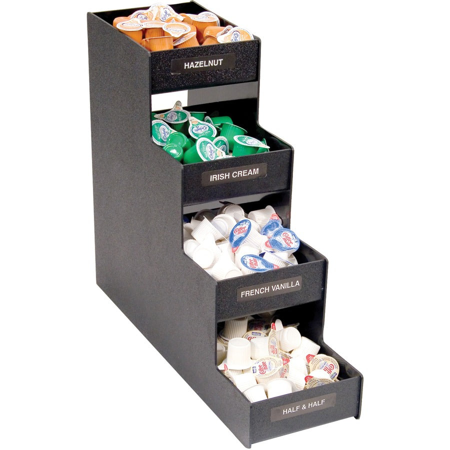 8 Compartment(s) - 4 Divider(s) - 15.88" Height x 6" Width x 19" Depth - Black - 1 Each