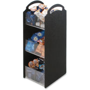 6 Compartment(s) - 3 Divider(s) - 18" Height x 6.13" Width x 8" Depth - Black - 1 Each