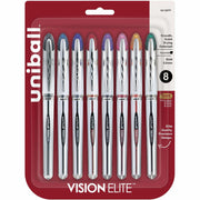 uniball™ Vision Elite Rollerball Pen - 0.8 mm Bold Pen Point - Refillable - Retractable - Assorted Ink - Gel-based - 8 / Pack