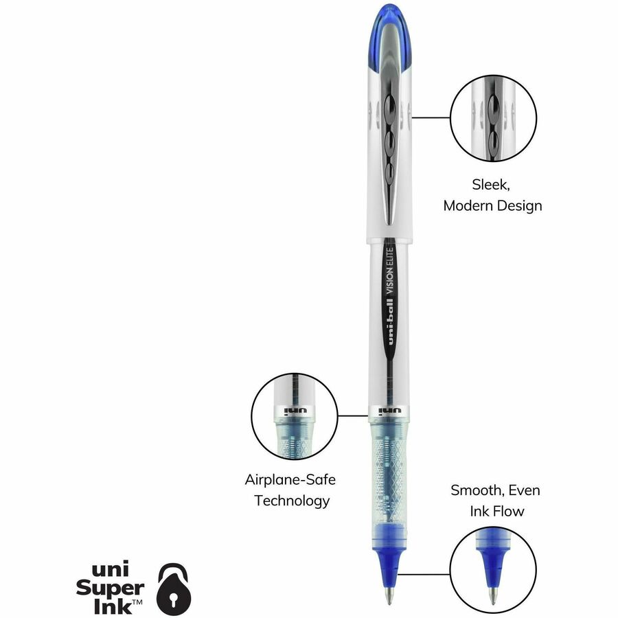 uniball™ Vision Elite Rollerball Pen - 0.8 mm Bold Pen Point - Refillable - Retractable - Assorted Ink - Gel-based - 8 / Pack