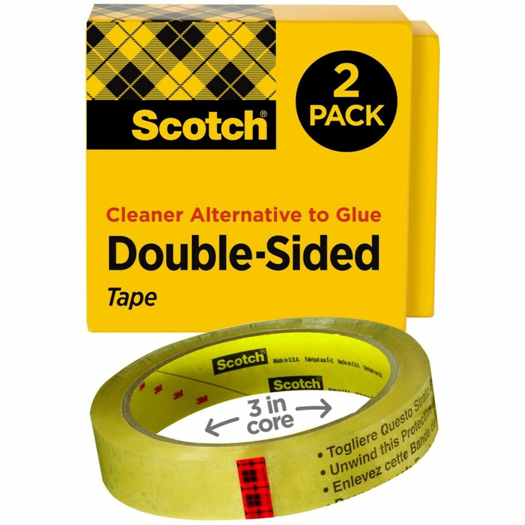 36 yd Length x 0.75" Width - 3" Core - Clear - Long Lasting - For Attaching, Mounting - 1 Pack