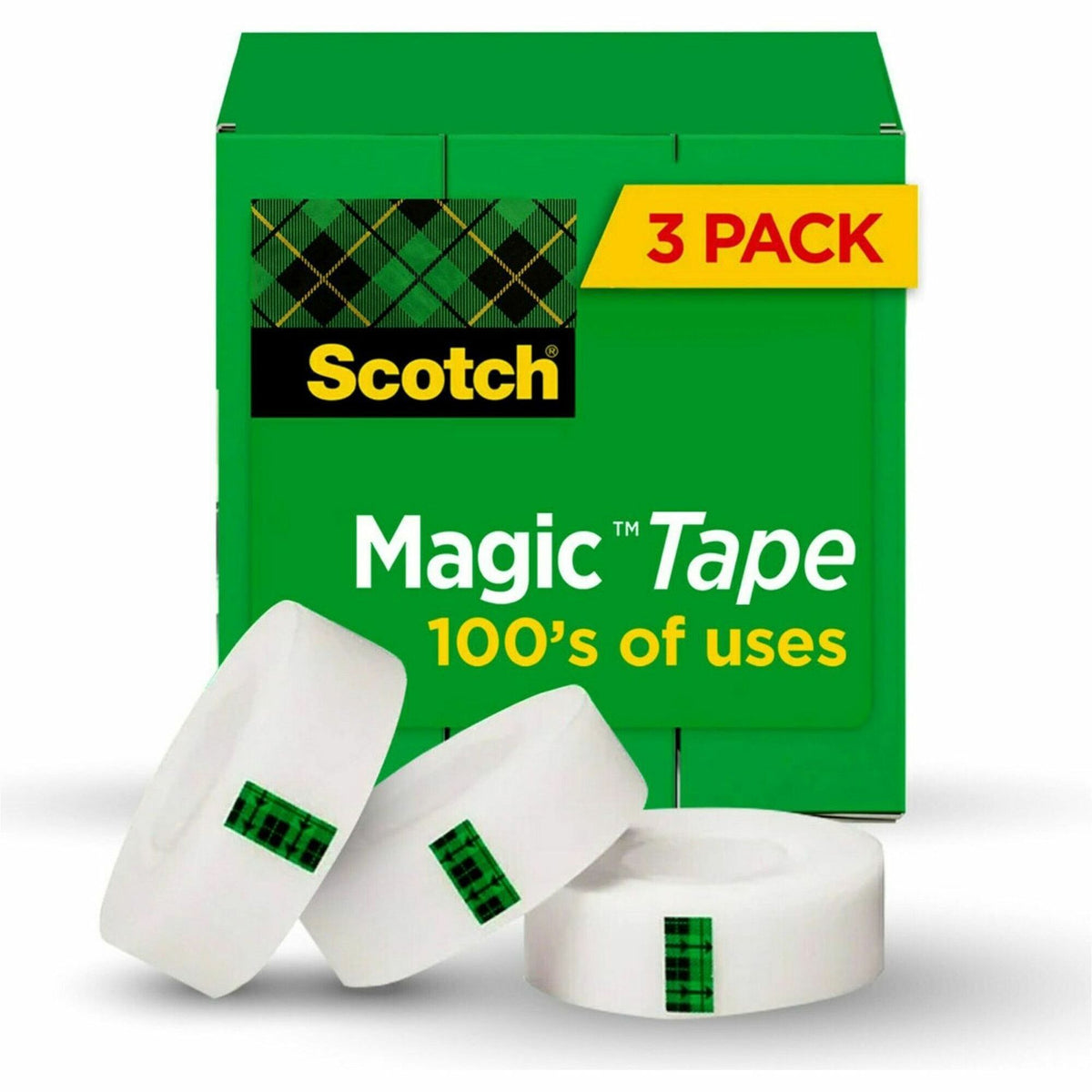 Scotch Magic Tape - 72 yd Length x 1" Width - 3" Core - Matte - Clear - For Mending, Splicing - 1 Pack
