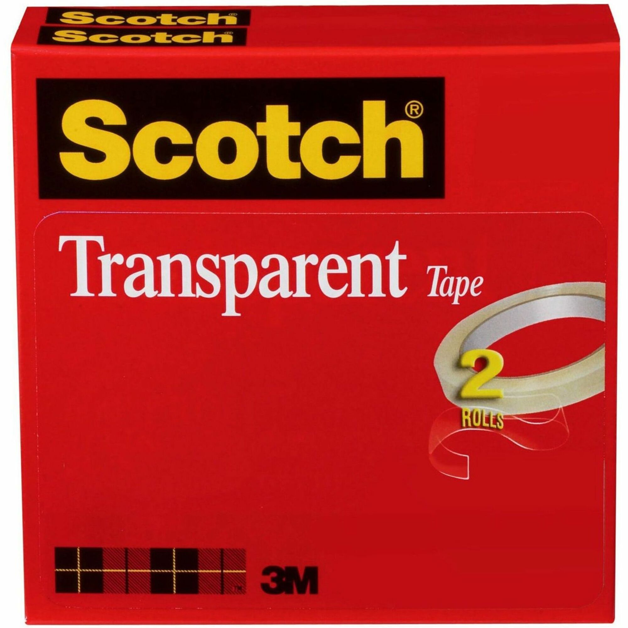 Scotch Transparent Tape - 1/2"W - 72 yd Length x 0.50" Width - 3" Core - Clear - Long Lasting, Moisture Resistant, Stain Resistant - For Sealing, Label Protection, Wrapping, Mending - 1 Pack