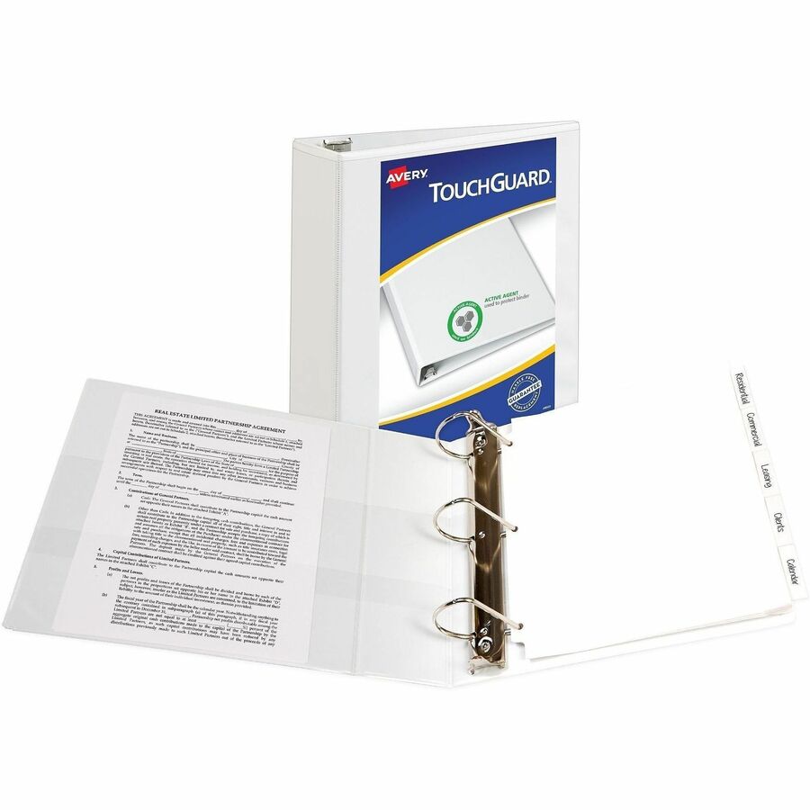 3" Binder Capacity - Letter - 8 1/2" x 11" Sheet Size - 635 Sheet Capacity - 635 Ring(s) - Fastener(s): Slant Ring - Pocket(s): 4 - Polypropylene - Adhesive, Antimicrobial, Durable, Heavy Duty, Pocket, Recyclable, UV Resistant - 1 Each