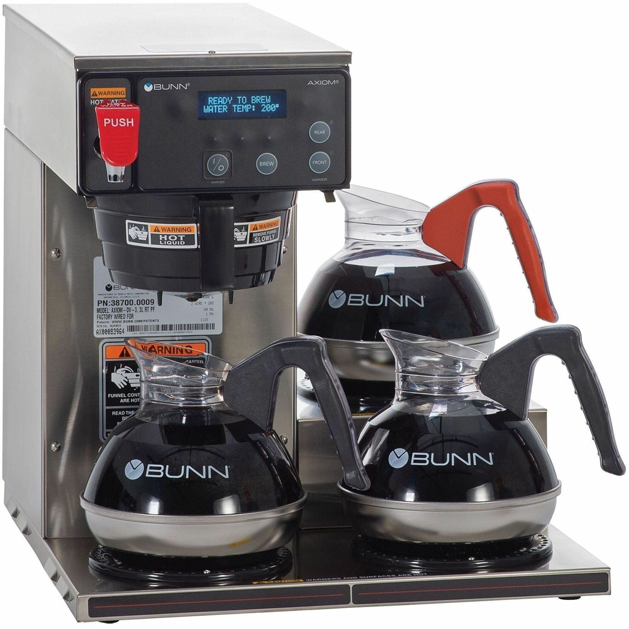 Programmable - 1800 W - 1.56 gal - 12 Cup(s) - Multi-serve - Stainless Steel, Black - Steel Body