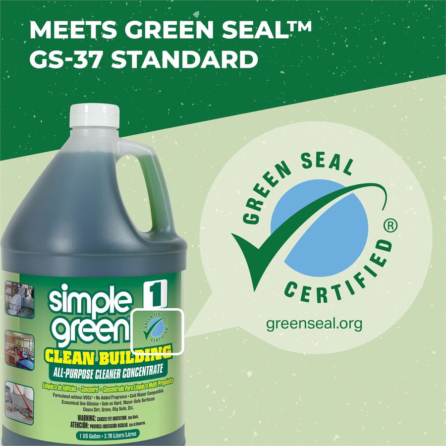 Simple Green All-purpose Cleaner Concentrate - For Multipurpose - Concentrate - Liquid - 128 fl oz (4 quart) - Non-flammable, Fragrance-free - Green - 1 Each