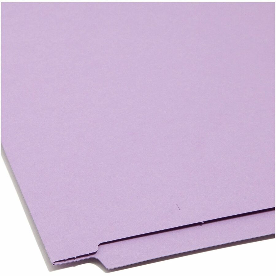Smead Straight Tab Cut Letter Recycled Fastener Folder - 8 1/2" x 11" - 2 x 2B Fastener(s) - 2" Fastener Capacity - 11 pt. - 2 Plys - Lavender - 10% Recycled - 50 / Box
