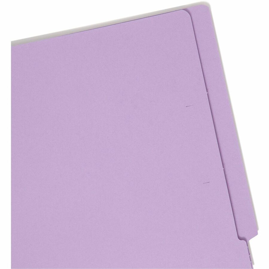 Smead Straight Tab Cut Letter Recycled Fastener Folder - 8 1/2" x 11" - 2 x 2B Fastener(s) - 2" Fastener Capacity - 11 pt. - 2 Plys - Lavender - 10% Recycled - 50 / Box