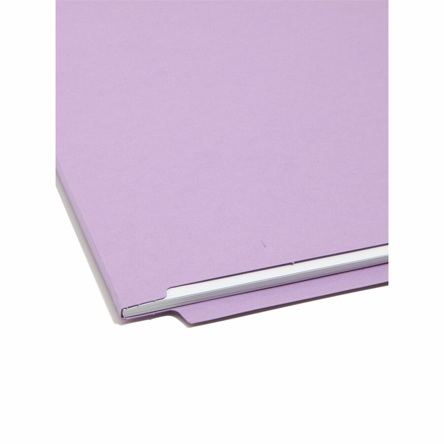 Smead Straight Tab Cut Letter Recycled Fastener Folder - 8 1/2" x 11" - 2 x 2B Fastener(s) - 2" Fastener Capacity - 11 pt. - 2 Plys - Lavender - 10% Recycled - 50 / Box