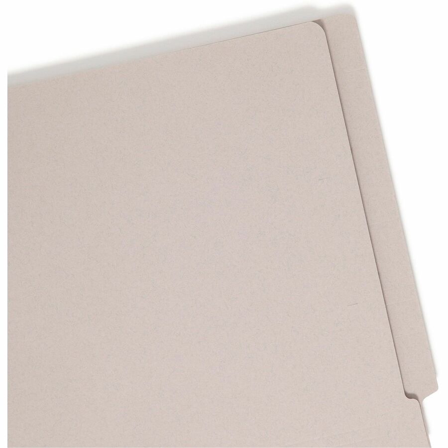 Smead Straight Tab Cut Letter Recycled Fastener Folder - 8 1/2" x 11" - 3/4" Expansion - 2 x 2B Fastener(s) - 2" for Folder - 11 pt. - 2 Plys - Gray - 10% Recycled - 50 / Box
