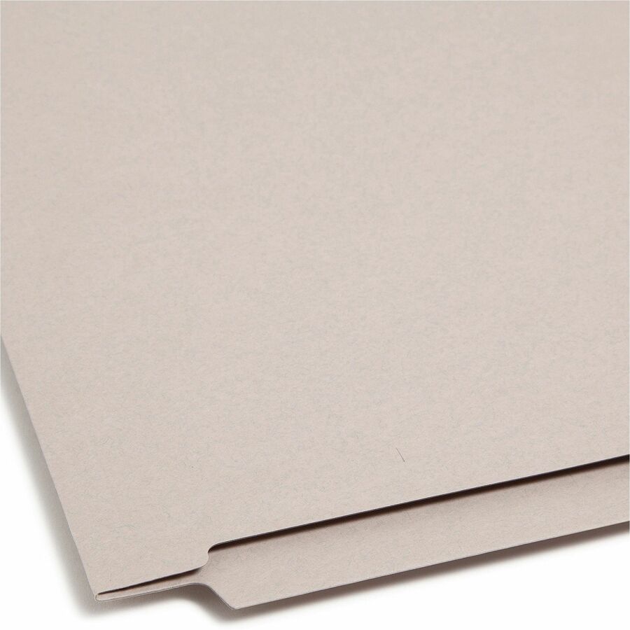 Smead Straight Tab Cut Letter Recycled Fastener Folder - 8 1/2" x 11" - 3/4" Expansion - 2 x 2B Fastener(s) - 2" for Folder - 11 pt. - 2 Plys - Gray - 10% Recycled - 50 / Box