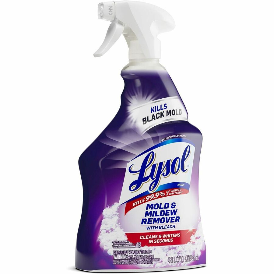 Lysol Mold/Mildew Remover - For Tile, Ceramic, Tub, Hard Surface, Nonporous Surface, Vinyl Curtains, Grout - 32 fl oz (1 quart) - Recommended For: Stain Remover, Soap Scum Remover - Disinfectant, Non-abrasive - White - 1 Each