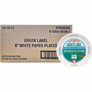 Microwave Safe - 6" Diameter - White - Paper Body - 100/Bag - 10 / Carton